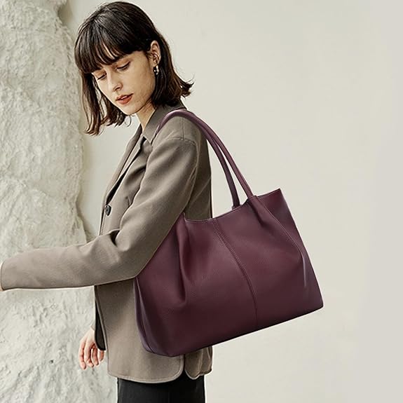 Tote Bag for Women Vegan Leather Shoulder Purse Large Capacity Travel Bag