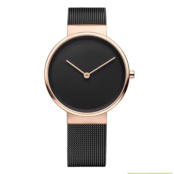 Blank Watch Dials Simple Fashion Rose Gold Women Men Unisex Magnetic Mesh Strap Band Watch