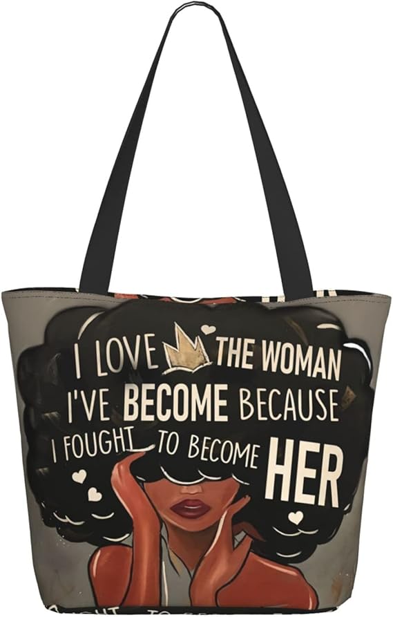 African American Tote Bag for Women, African Handbags, Black Women Bags Art Shoulder Handbag