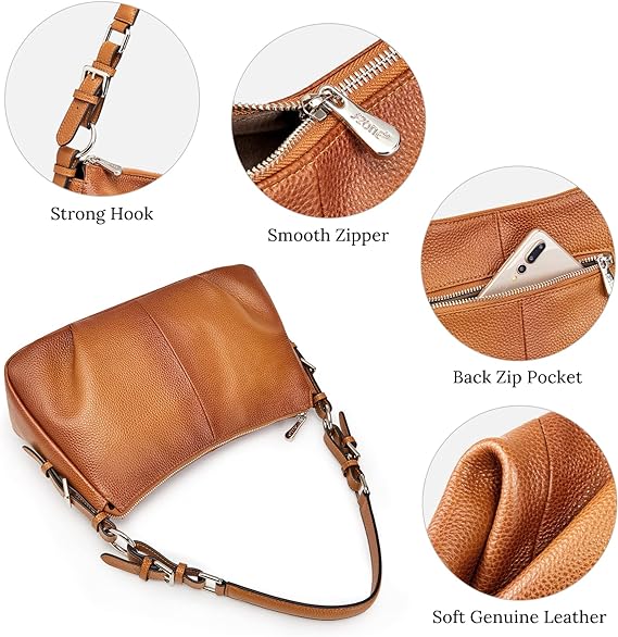 Womens Hobo Genuine Leather Shoulder Bag Top-handle Handbag Ladies Purses